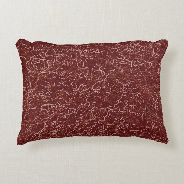 Almofada Decorativa Padrão Vermelho Simples de Arte de Thread de Abstr (Frente)
