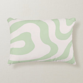Almofada Decorativa Padrão Y2K da ranhura líquida verde da ranhura do