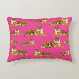 Almofada Decorativa Padrões de animais cor-de-laranja-rosa