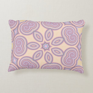 Almofada Decorativa Padrões de caleidoscópio Pastel Rosa e Roxo