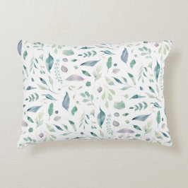 Almofada Decorativa Padrões de Folha Botânica Tradicional em Branco