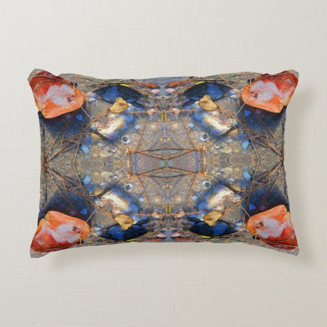 Almofada Decorativa Padrões de folhas e conchas marítimas, II (Frente)