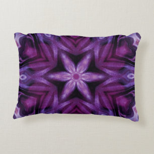 Almofada Decorativa Padrões do Coração e Flor Roxo