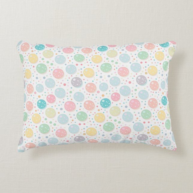 Almofada Decorativa Padrões não perfeitos de pontos de pastel (Frente)