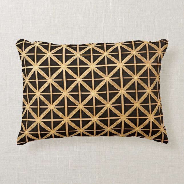 Almofada Decorativa Painel Dourado Geométrico (Frente)