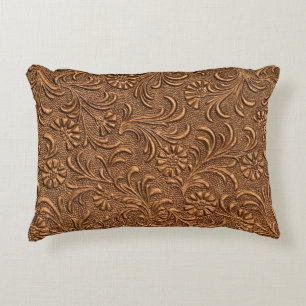 Almofada Decorativa painel floral em relevo, cobre