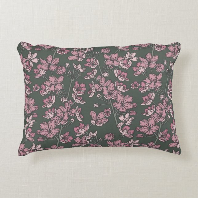 Almofada Decorativa País francês verde-rosa nostálgico (Frente)