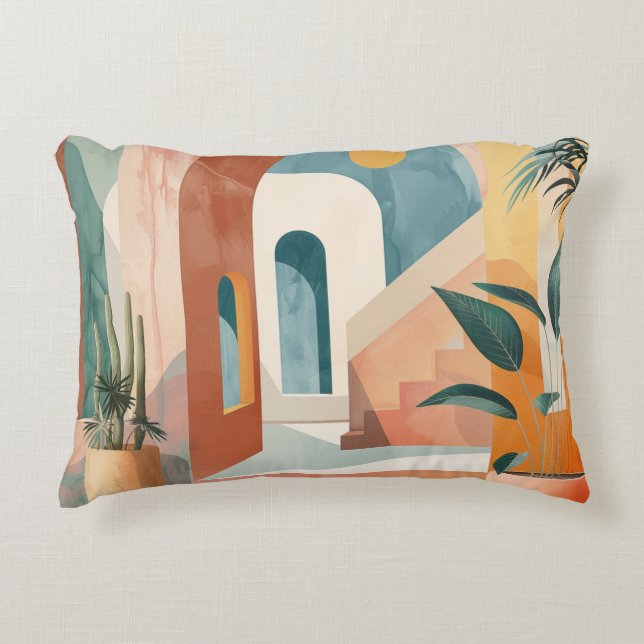Almofada Decorativa Paisagem Boho Abstrato (10) (Frente)