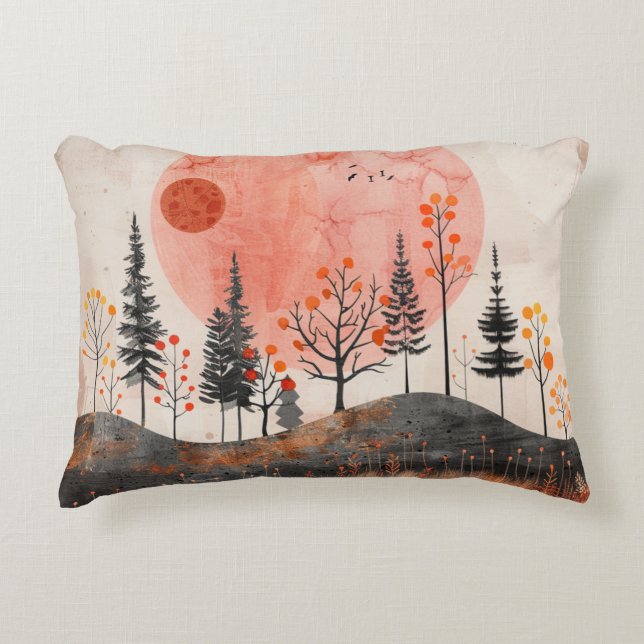 Almofada Decorativa Paisagem Boho Abstrato (13) (Frente)