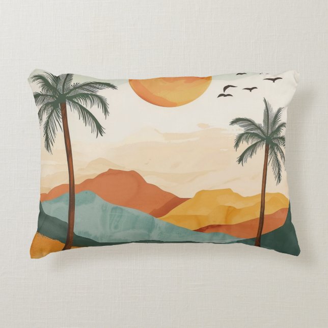 Almofada Decorativa Paisagem Boho Abstrato (16) (Frente)