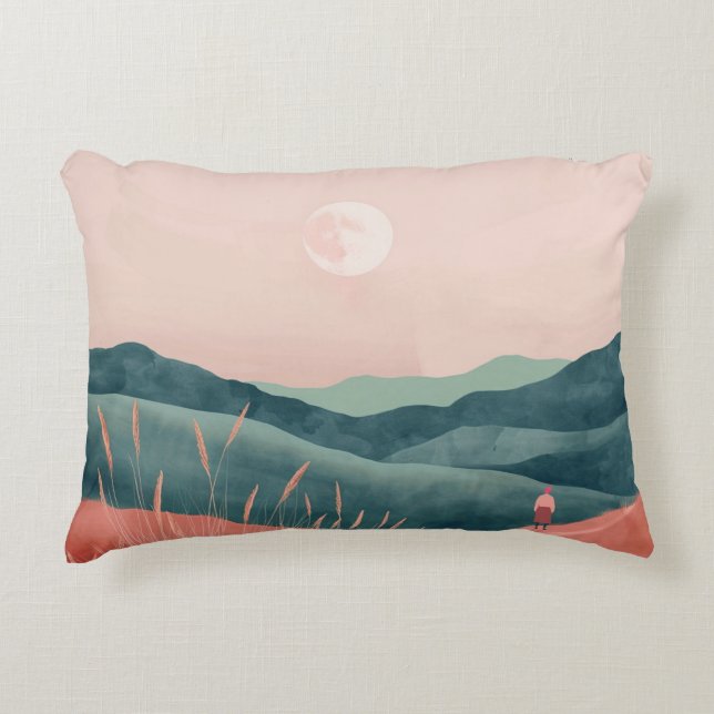 Almofada Decorativa Paisagem Boho Abstrato (7) (Frente)