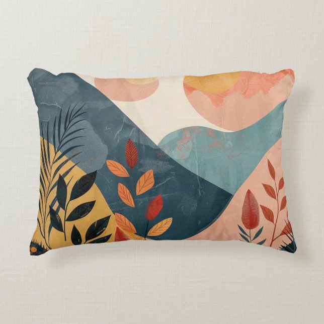 Almofada Decorativa Paisagem Boho Abstrato (8) (Frente)