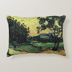 Almofada Decorativa Paisagem com Chateau de Auvers por Vincent van Gog