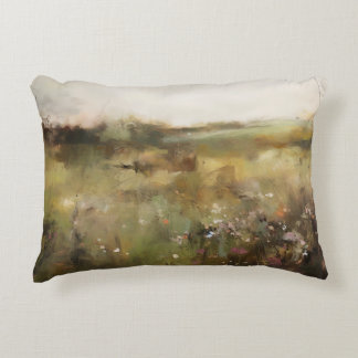 Almofada Decorativa Paisagem de Abstrato de Prata Mudada Arte de Flor