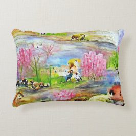 Almofada Decorativa Paisagem de Aquarela