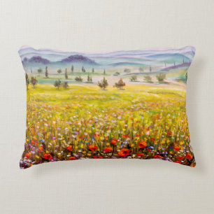 Almofada Decorativa Paisagem de ciprestes trabalho de arte italiano