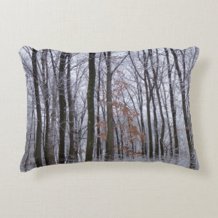 Almofada Decorativa Paisagem de inverno na Floresta de Neve Dusted Fot