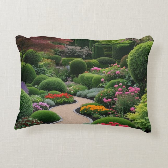 Almofada Decorativa Paisagem de jardim (Verso)