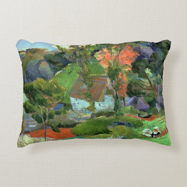 Almofada Decorativa Paisagem de Paul Gauguin | em Pont Aven, 1888 (Frente)