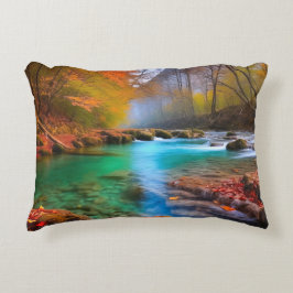 Almofada Decorativa Paisagem do Rio de Outono Tranquilo