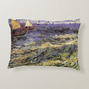 Almofada Decorativa Paisagem marinha em Saintes Maries por Vincent van