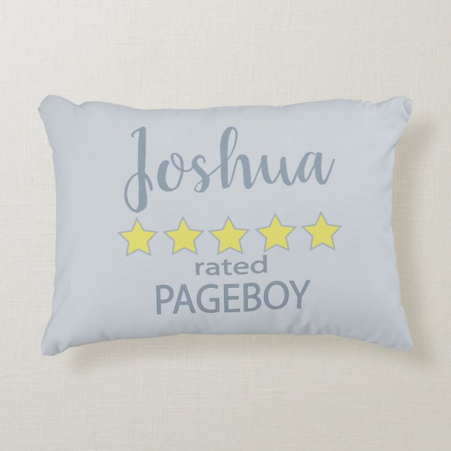 Almofada Decorativa Pajem de festa de casamento 5 estrelas (Frente)