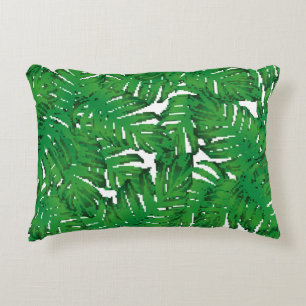 Almofada Decorativa Palm Monstera Sem Olhos. Trópico Verde Branco