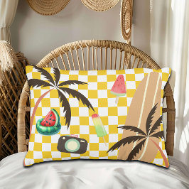 Almofada Decorativa Palm Tres Surfboard Verificado Verão