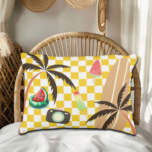 Almofada Decorativa Palm Tres Surfboard Verificado Verão