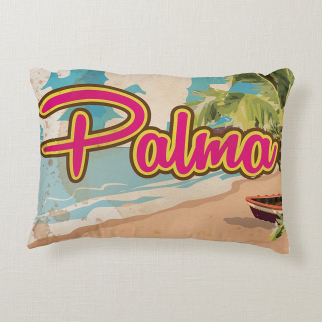 Almofada Decorativa Palma Vintage Poster (Verso)