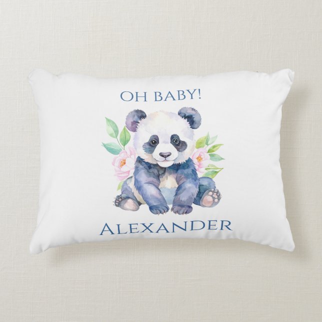 Almofada Decorativa Panda bebê personalizado  (Frente)