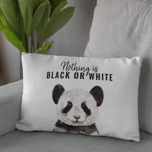 Almofada Decorativa Panda Negra E Branca Moderna Engraçada Com Citação