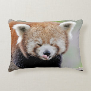 Almofada Decorativa Panda vermelha da foto do travesseiro.
