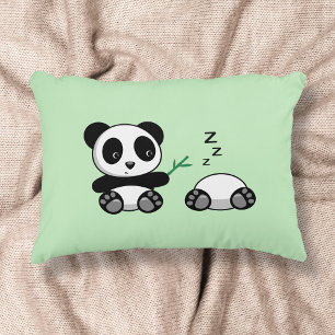 Almofada Decorativa Pandas pequenas bonitos no verde