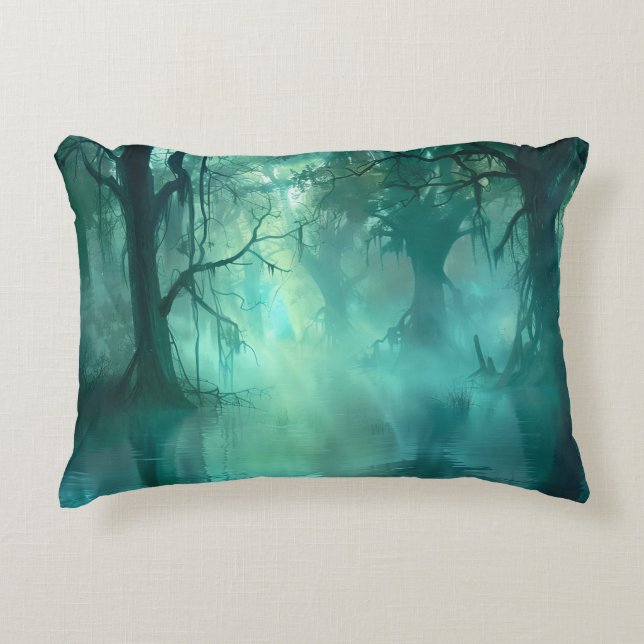 Almofada Decorativa Pântano Verde assustador (Frente)