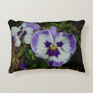 Almofada Decorativa Panteras roxas e brancas Floral colorida