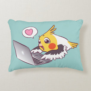 Almofada Decorativa Papagaio de tiragem bonito do pássaro de Macbook
