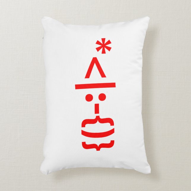 Almofada Decorativa Papai Noel com Emoticon de Natal de Barba (Frente(Vertical))