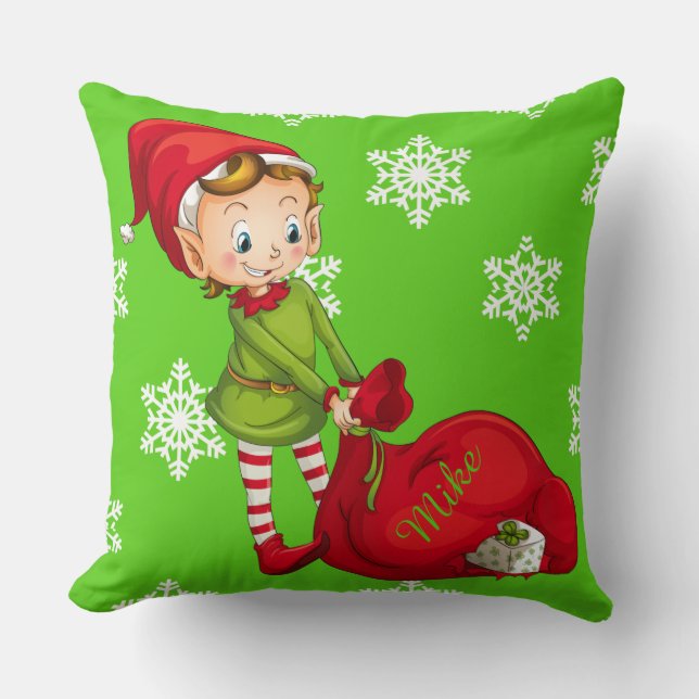 Almofada Decorativa Papai Noel Elfo de Natal (Frente)