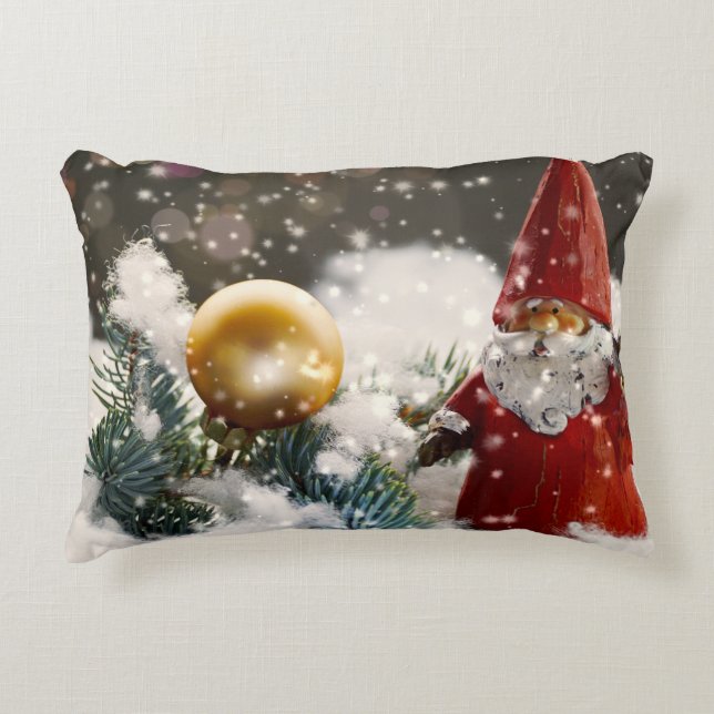 Almofada Decorativa Papais noeis de Natal na neve (Frente)