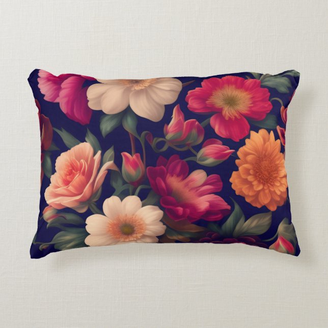 Almofada Decorativa Papel de parede com padrão floral (Frente)