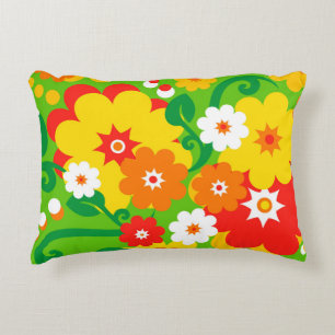 Almofada Decorativa Papel de parede de alimentação da Flor Engraçado