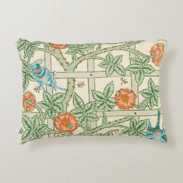 Almofada Decorativa Papel de Parede Vitoriano Treliça William Morris