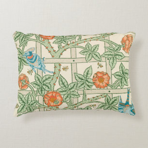Almofada Decorativa Papel de Parede Vitoriano Treliça William Morris