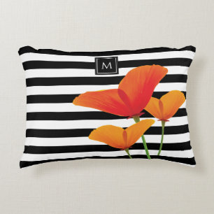 Almofada Decorativa Papoila Negra Chic Monograma