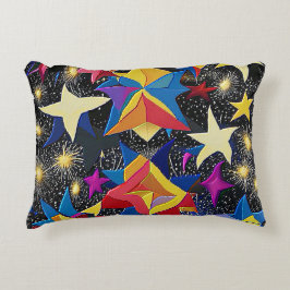 Almofada Decorativa Paraíso da Galáxia - Noite Estrelada Abstrata Vibr