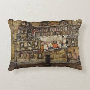 Almofada Decorativa Parede de Casa no Rio por Egon Schiele