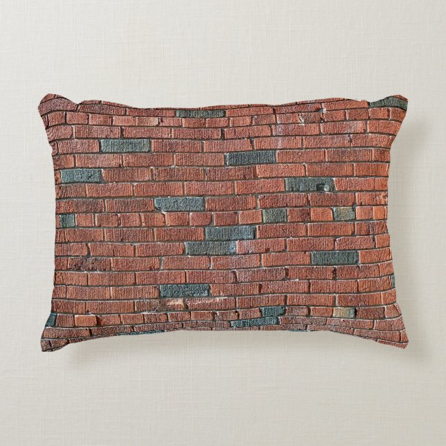 Almofada Decorativa Parede de tijolo avermelhada/acastanhada velha (Frente)