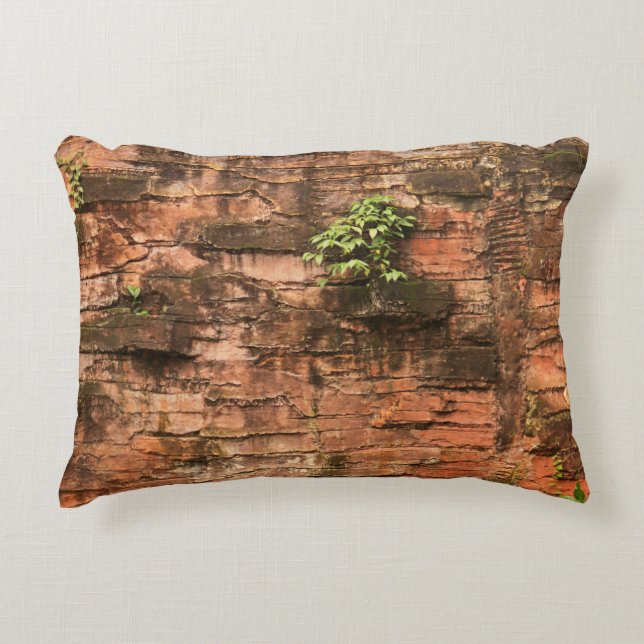 Almofada Decorativa Parede de tijolo velha quebrada (Frente)