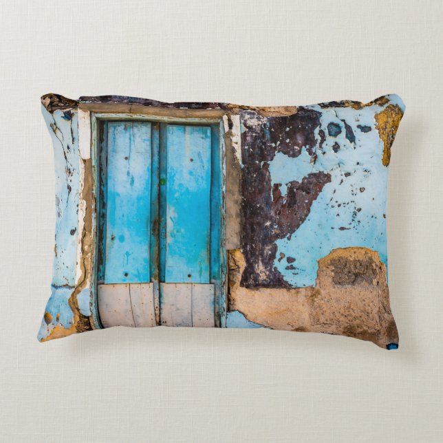 Almofada Decorativa Parede e porta azuis (Verso)